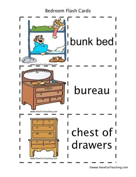 Bedroom Flash Cards - Have Fun Teaching