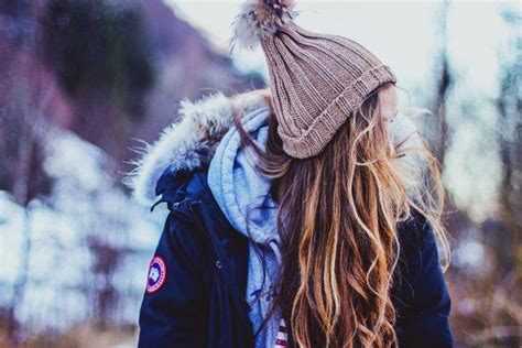 Women Brunette Long Hair Women Outdoors Woolly Hat Jacket Wallpapers HD Desktop And