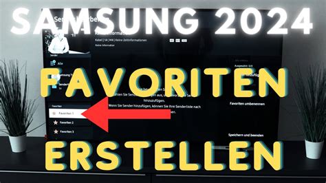 Samsung Smart TV 2024 Favoriten anlegen Einfache Schritt für Schritt