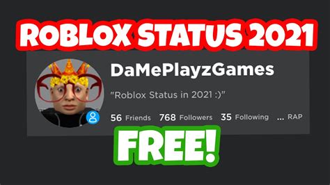 How To Get Roblox Status In 2021 For Free Roblox Tutorial Youtube