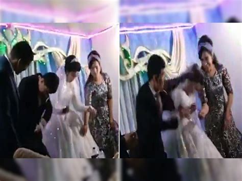 Groom Misbehave With Bride On Marriage While Playing Game On Stage Bride Win The Game Because Of