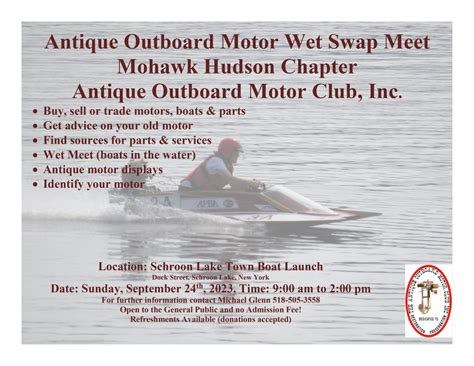 Antique Outboard Motor Club Inc Annual Swap Meet In Schroon Lake