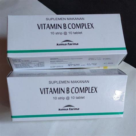 Jual VITAMIN B COMPLEX KEMASAN BOX ISI 100 TABLET KIMIA FARMA