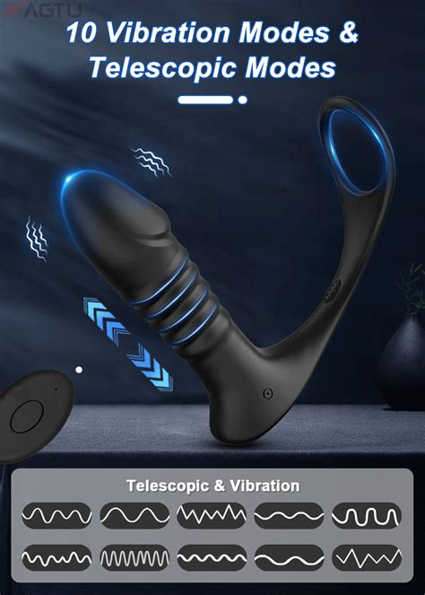 Wireless Remote Control Thrusting Vibrating Male Anal Vibrator Prostate Massager