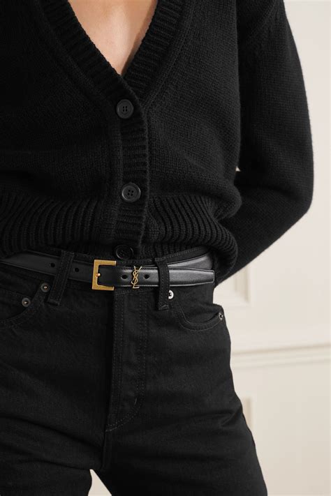 SAINT LAURENT Cassandre leather belt | Ysl outfit, Leather outfit, Ysl belt