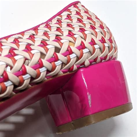 salvatore ferragamo vintage interlaced calf leather  heel