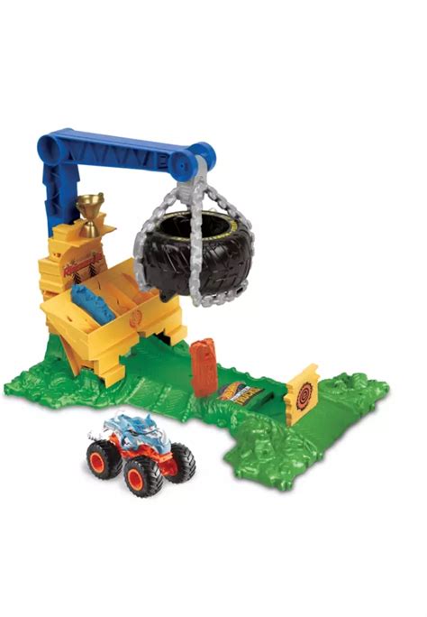 Buy Hot Wheels Hot Wheels Monster Trucks Rhinomite Chargin Challenge Playset With 1 Toy Truck