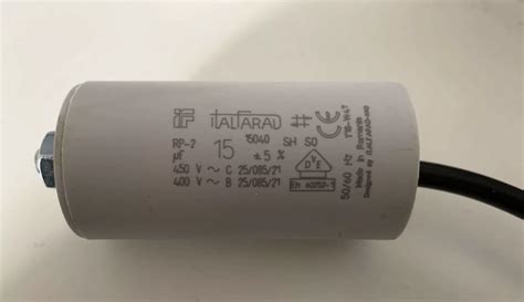 Italfarad Motor Run Capacitor 15uf Black Twin Lead Buy Now Fast Delivery