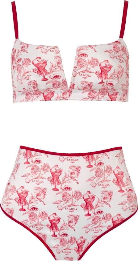 La Musa Women S White Red Valentine Lingerie Set ShopStyle