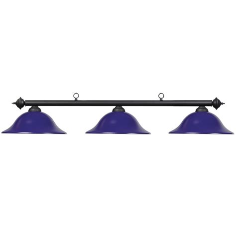 Billards D L Lampe De Billard 3 Ombres Avec Abat Jours En Verre Bleu