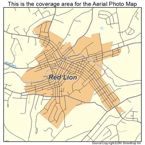 Aerial Photography Map of Red Lion, PA Pennsylvania