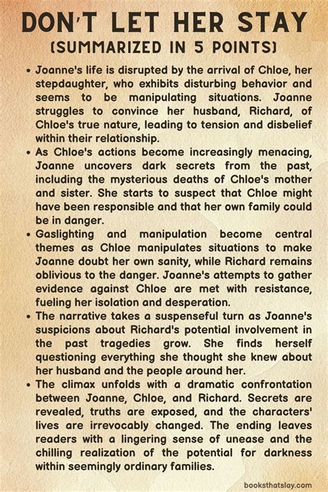 Don't Let Her Stay Summary, Characters and Themes