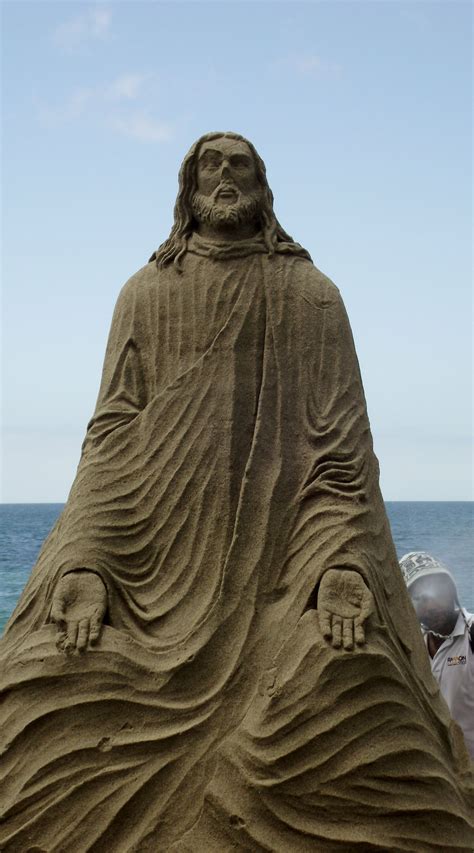 Jesus Sand Sculpture Taken In Puerto Vallarta Mexico April 2013 Art