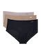 Under Armour Pure Stretch Γυναικεία Slip 3Pack χωρίς Ραφές Black Nude