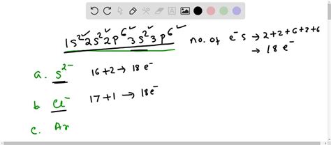 Solved The Electron Configuration Of The S2 Ion Is A Ar 3s2 3p6 B