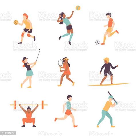 スポーツの人々セット スポーツのベクターアート素材や画像を多数ご用意 スポーツ イラストレーション テニス Istock
