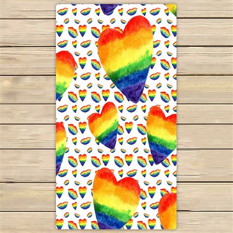 PKQWTM Watercolor Rainbow Colors Lip Kiss Gay Lesbian Lgbt Microfiber Bath Towels Bathroom Body