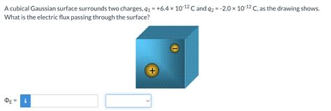 solved  cubical gaussian surface surrounds  charges cheggcom