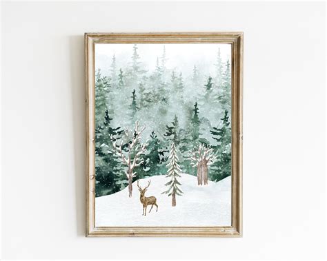 Winterlandschaft Druck SET VON 3 Weihnachts Gallery Prints Weihnachten