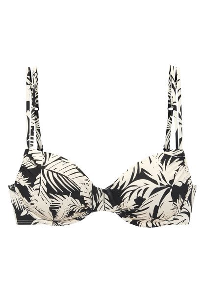 LASCANA Bügel Bikini Top Cassie schwarz creme Cup B 34