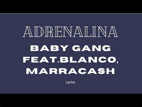 Baby Gang Blanco Marracash Adrenalina Lyrics Testo Youtube