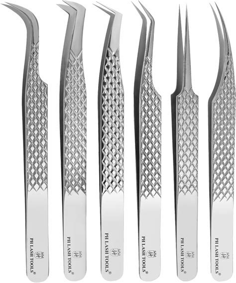 Amazon PHLASH TOOLS Pack Of 6 Eyelash Extension Tweezers Set