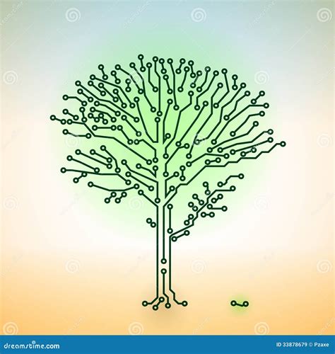 Vector Circuit Board Electronic Tree Digital Tec Stock Vector