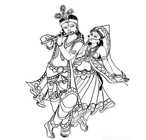 Radha Krishna Black And White Png Transparent Radha Krishna Black And