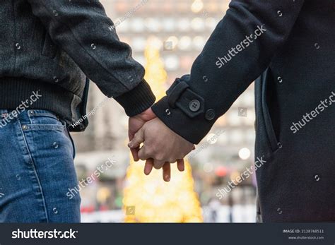 Gay Male Couple Holding Hands Illuminated Stock Photo Shutterstock