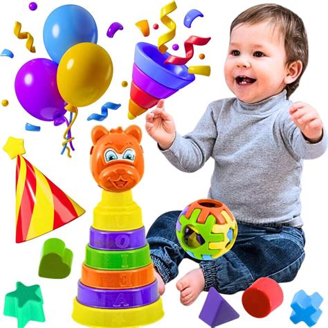 Brinquedo De Encaixar 2 Anos - Kit brinquedos para bebe 2 anos educativo pedagogico de montar e ...