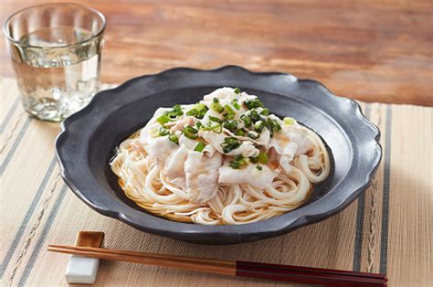 豚しゃぶねぎ塩ぶっかけそうめん おいしいレシピ｜ヤマキ株式会社