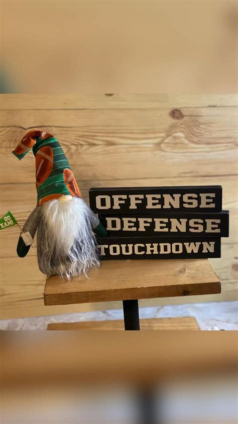 football tiered tray decor touchdown sign