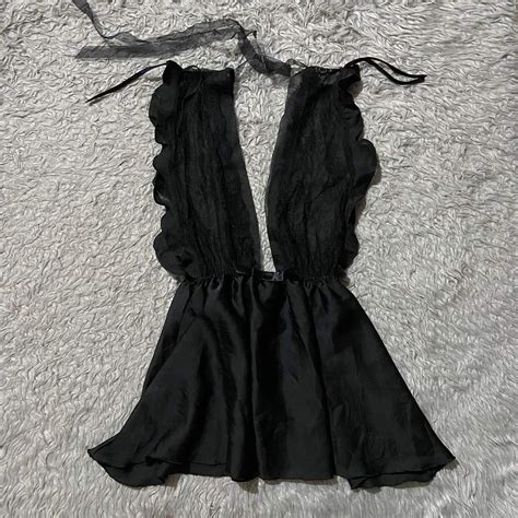 Black Sexy Sheer Lingerie Silk Dress Women S Fashion Undergarments Loungewear On Carousell