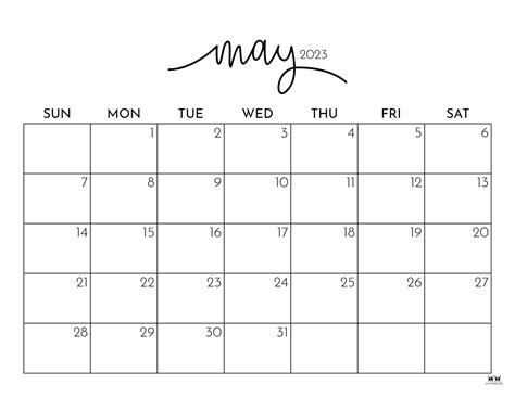 May 2023 Calendars 50 FREE Printables Printabulls