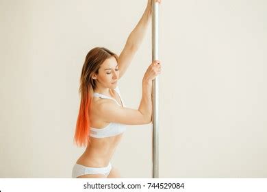 Sexy Beautiful Woman Lingerie Performing Pole Stock Photo 744529084 Shutterstock