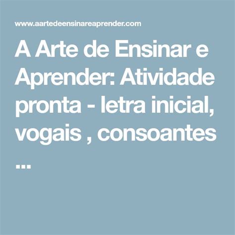 The Words Art De Ensinar E Aprender Ativladde Pronta Letra Iniciaci