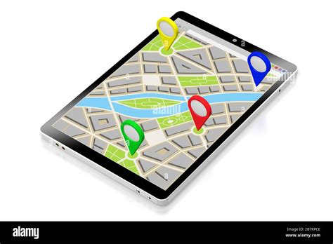 tablet map destinations concept stock photo alamy