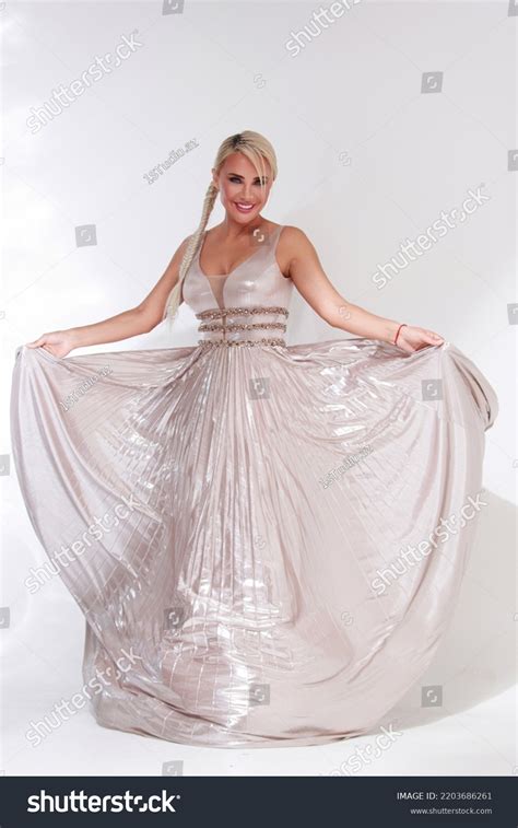 Sexy Blonde Woman Posing White Background Stock Photo Shutterstock
