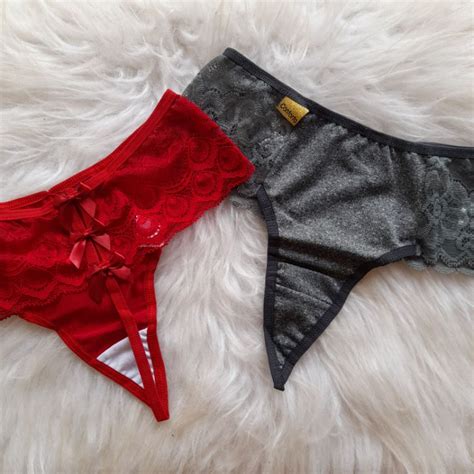 Calcinha Fio Dental Sexy Lingerie De Renda Tanga Lacos Shopee Brasil