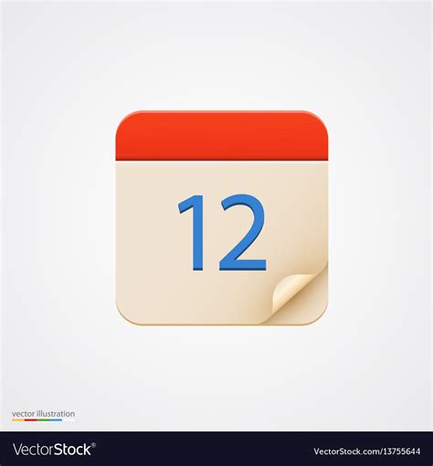 Calendar Icon On Bright Background Royalty Free Vector Image