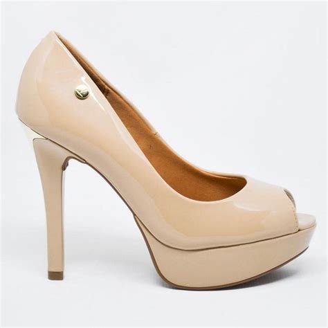 Sapato Salto Scarpin Peep Toe Nude Vizzano Original C Nf Mercado Livre