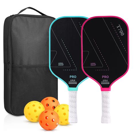 Pickleball Paddles Set Of 2 Usapa Approved T700 Raw Carbon Fiber