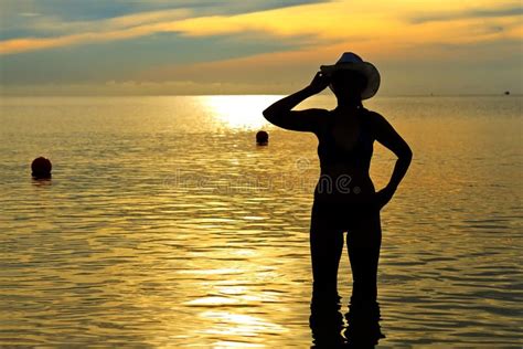 Silueta Atractiva De La Forma De Las Mujeres Con El Bikini Foto De Archivo Imagen De Muchacha