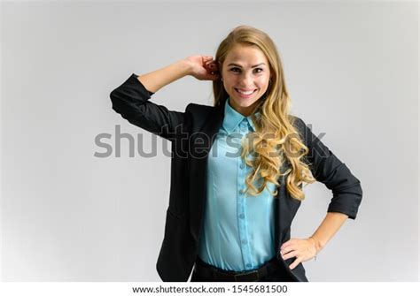 Portrait Pretty Blonde Secretary Girl Long Stock Photo Shutterstock