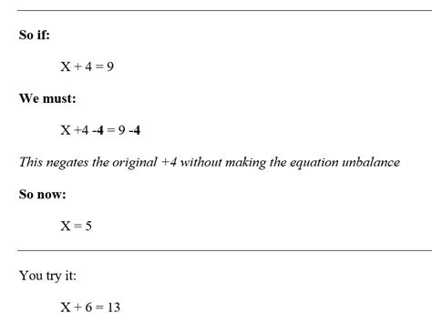 An Introduction To Basic Linear Equations Algebra Prompt Sheets