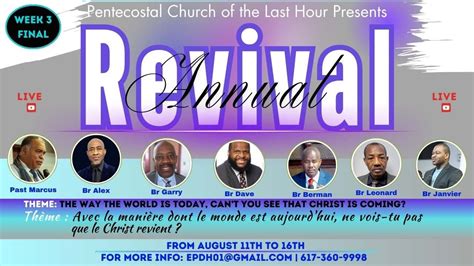 Pentecostal Church Of The Last Hour August Annual Revival