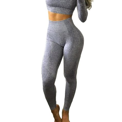 Yaavii Yaavii Women High Waist Seamless Yoga Leggings Butt Lifting Squat Proof Workout Running