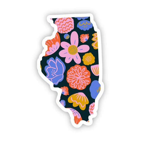 Illinois Sticker - Colorful Flower – Big Moods