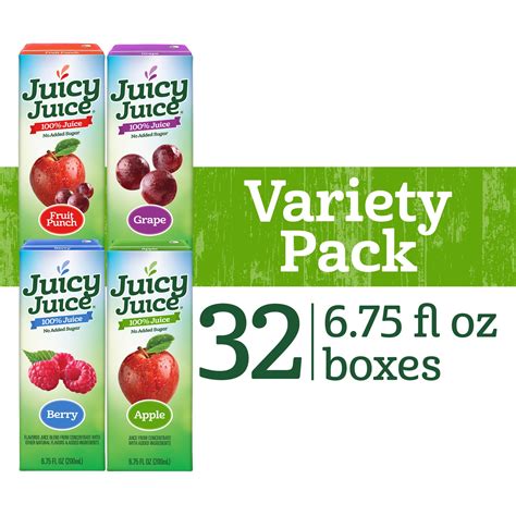 Juicy Juice Fruit Juice Boxes Variety Pack, 100% Juice, 32 Count, 6.75