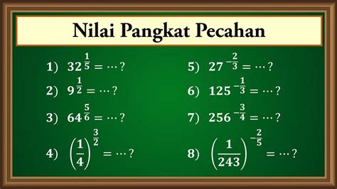 Cara Mudah Menghitung Bilangan Pangkat Pecahan Positif Dan Negatif Vidoe